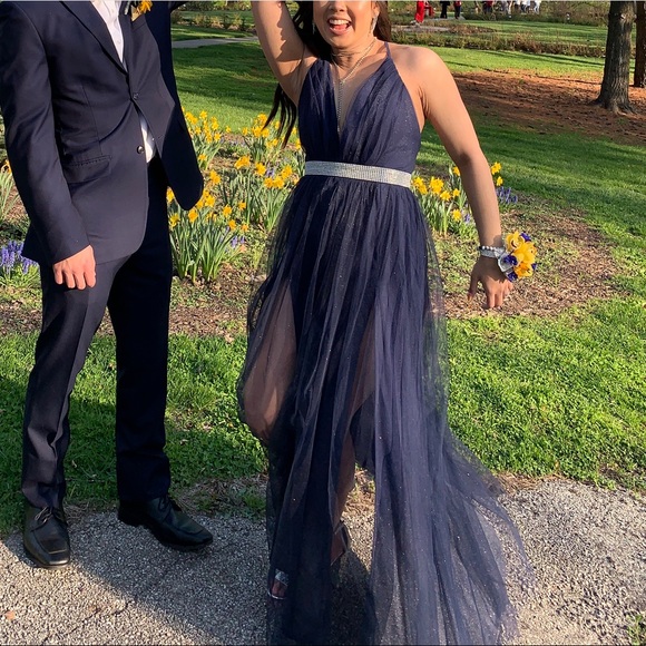 Sparkly Navy Prom Dress - Picture 3 of 6